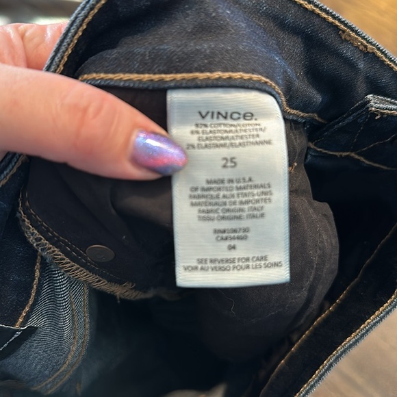 Vince Jeans Straight Dark Wash 25 EUC - Picture 7 of 10